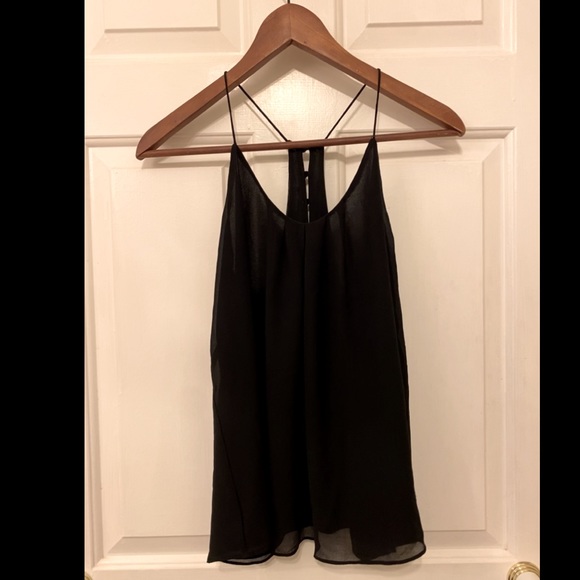 Black silk crepe-like high neck strapless top with button back - Picture 1 of 3
